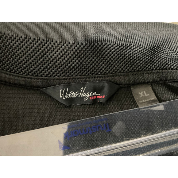 Walter Hagen Men's Shirt Essentials Polo XLarge Black Polyester Solid - Picture 6 of 9